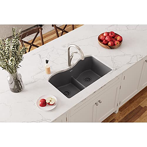 Elkay Elgulb3322Gy0 Quartz Classic Equal Double Bowl Undermount Sink With Aqua Divide, Dusk Gray #TOP1