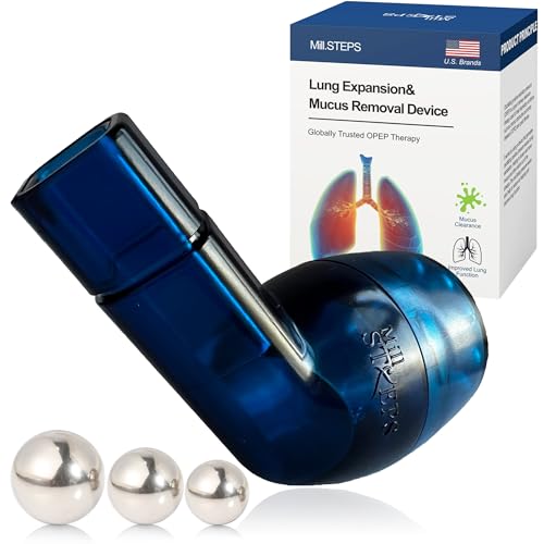 MILLSTEPS Breathing Exercise Device for Lungs,Flutter Valve,Expiratory Breathing Exerciser – Clear Mucus from Airways Naturally & Build Stronger Lungs