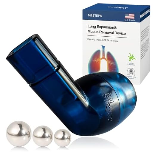 MILLSTEPS Breathing Exercise Device for Lungs,Mucus Relief and Lung Expansion Device - Clear Mucus from Airways Naturally & Build Stronger Lungs (Blue)