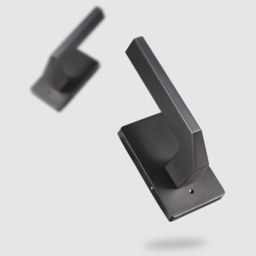 Door Knob Lever Single Tongue Door Lock Silent Door Levers Three-bar Lock Door Handle Without Key for Bedroom Or Bathroom-Grey Door Lock with Handle (Color : Gray Set)