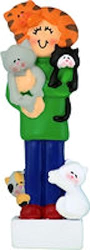 Cat Lady Ornament, Holiday, Christmas Ornament for The Cat Lover!