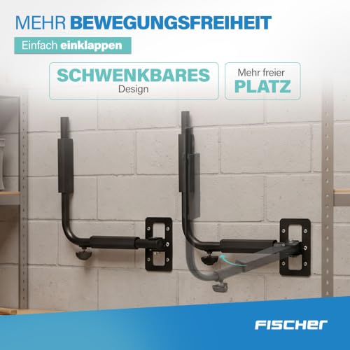 FISCHER Wandhalterung Dachbox, Halter aus Metall, mit Montagematerial, platzsparende Aufbewahrung für Garage und Keller, vielseitig verwendbar, max. Tragkraft 40 kg, schwarz – Bild 4