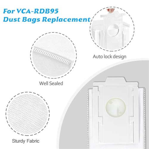 Image of Dust Bags Replacement VCA-RDB95 for SAMSUNG Jet Bot AI+ / Jet Bot+ 8 Pack | For Bespoke Jet Bot Combo AI Vacuum Clean Station, Jet Bot Vacuum Dust Bag Accessories Parts