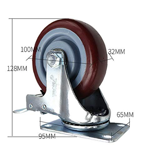 Roulettes pivotantes durables en caoutchouc avec roulement fluide haute performance - 3