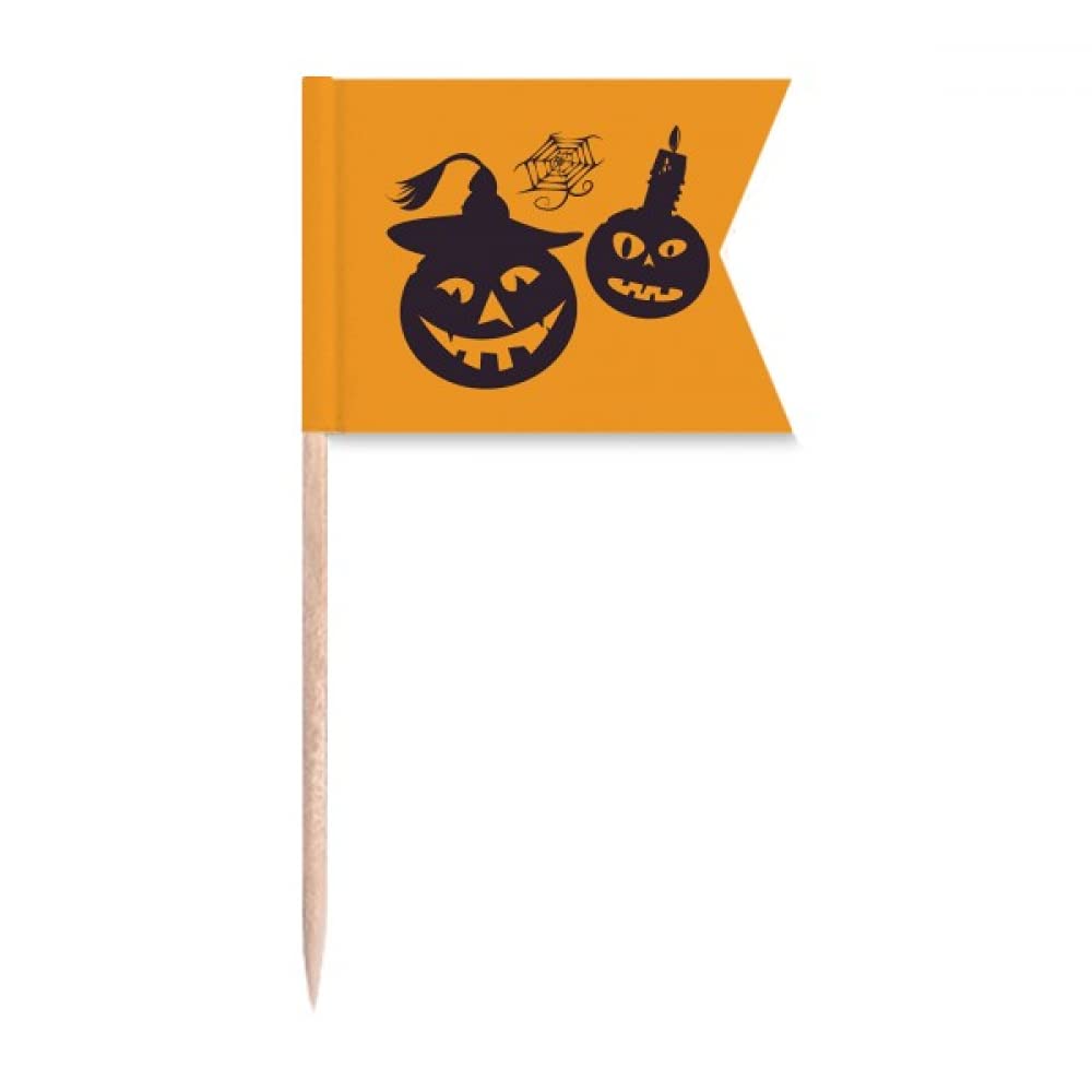 Bougies et toiles de citrouilles d'Halloween pour gâteau et plaque de fromage