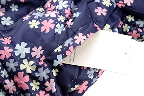 Miss Bei Girl's Kids Toddler Winter Flower Print Parka Outwear Warm Cotton Coat Hooded Jacket Purplish Blue Snow 120Cm #TOP3