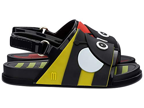 Mini Melissa Beach Slide Sandal Zoo (Preta/Vermelha / Amarela)