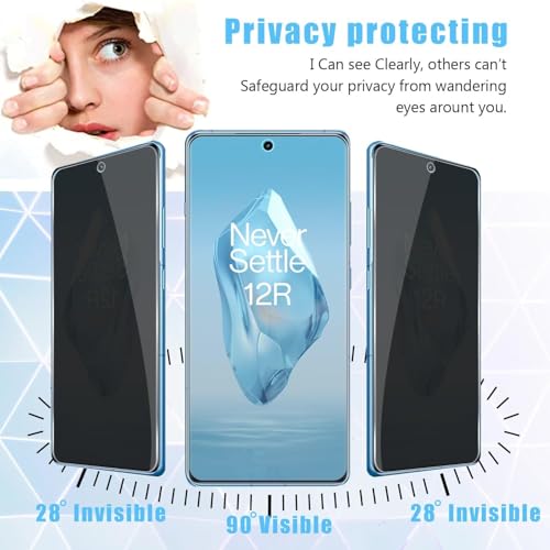 Image of EZ-GLAZ Privacy Screen Protector for OnePlus 11R (6.74 inch Curved Display) | Anti-Spy HD Clear Flexible Film | Bubble-Free Easy Installation Kit | Scratch Resistant | Case Friendly (Pack of 2)