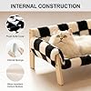 MEWOOFUN Cat Couch Bed, Pet Sofa for Indoor Cats Wooden Indoor Elevated Cat Beds with Removable Mattress Cover Suitable for Kitty, Puppy or Small Animal (Chessboard, Medium) #1