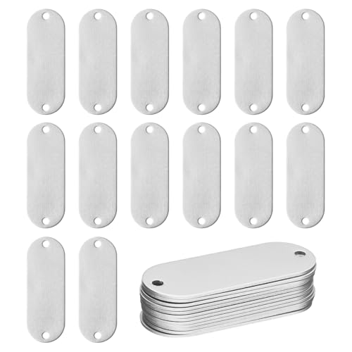 QUARKZMAN 24 placas de aluminio grabado, sello ovalado 2 agujeros, placa de identificación perro, placa matrícula personalizada
