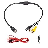 DALLUX 4 PIN Male to RCA Female Cable,M12 4PIN Shockproof Waterproof to RCA Video +DC Connector Adap