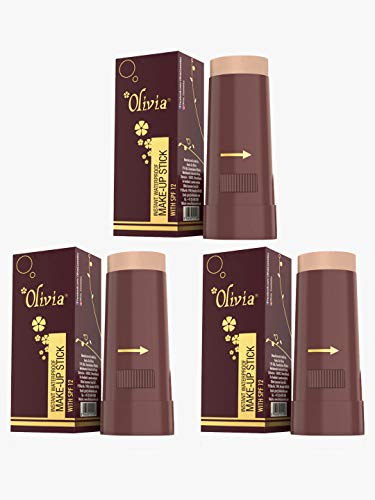 Image of Olivia Instant Waterproof Makeup Stick Matte Concealer Touch & Glow 15g Shade No.5 (SPF 12) - Pack of 3 Matte Finish.