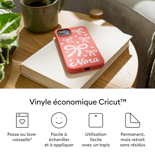 Vinyle adhésif permanent noir pour machine Cricut et projets déco DIY - 3