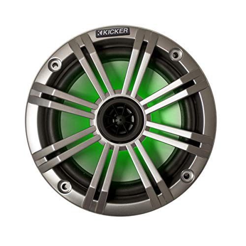 Image of KICKER 6.5 inch Silver LED Marine Speakers (Qty 6) 3 Pairs of OEM Replacement Speakers