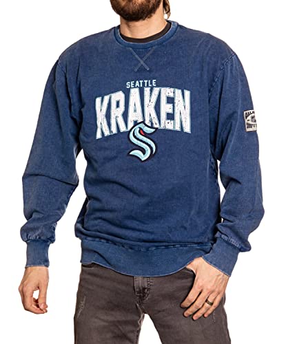 Calhoun NHL Surf & Skate Unisex Retro Style Ultra-Soft Crewneck Sweatshirt (Seattle Kraken Large)