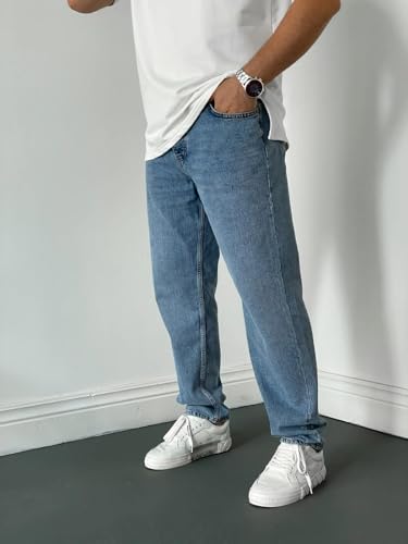 Jeans Pants Trousers Denim Street Trendy Washed and Ground White Casual Commuter Straight Leg for Men3