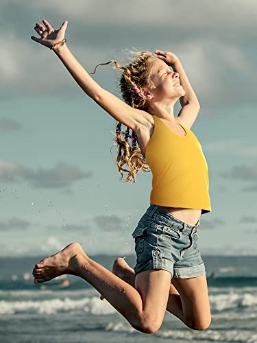Image of Boao Girls Dance Tank Top Racerback Crop Tank Top Sleeveless Dance Outfit for Ballet Gymnastics Athletic Wear