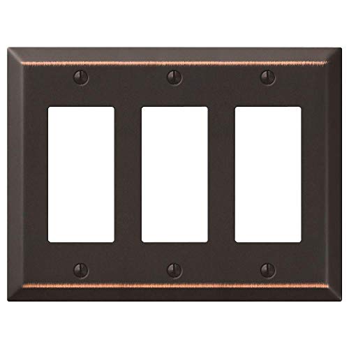 Amerelle 163RRRDB Century Wallplate, 3 Rocker, Steel, Aged Bronze, 1-P
