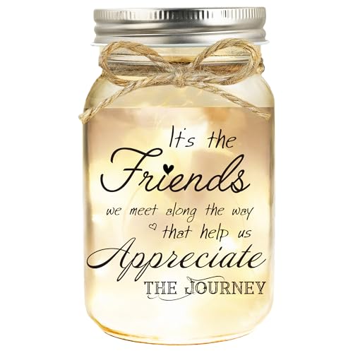 Birthday Gifts for Women Friendship, Mason Jar Night Lights for Friend, Thankgiving Christmas Gifts for Women, Suitable for Home Office Table Stands