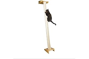 Modern 78.7" Leaning Cat Tree Tower Scratching Post Pillar with Cat Bed...