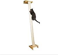 Vista 1 de SHENGOCASE Modern 78.7“ Tall Leaning Cat Tree Tower Scratching Post Pillar with Bed Perch, Wall Mounted Cat Shelves for Window (Sisal Cover)