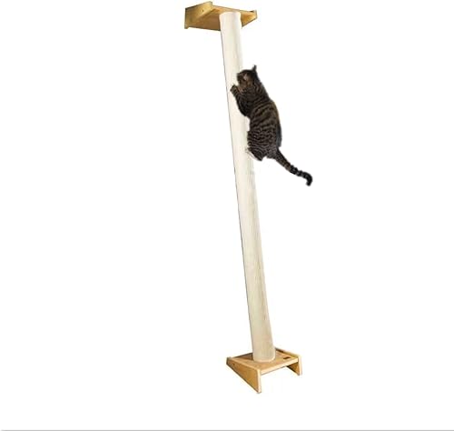 SHENGOCASE Moderno pilar de poste rascador de 78.7 pulgadas de alto, sin perforaciones, inclinado contra la pared, torre de árbol para gatos, ángulo