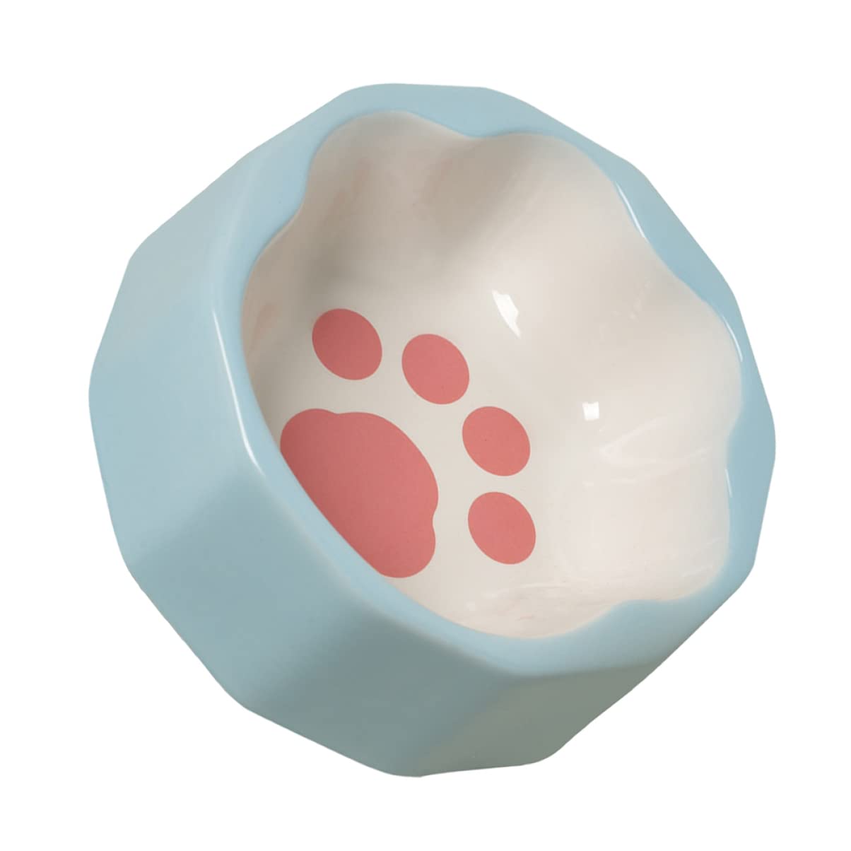 BCOATH Chic Slanted Cat Bowl Ceramic Pet Feeder with Stable Base Elegant Design for Easy Feeding for Cats and Dogs and Easy to Clean for Wet