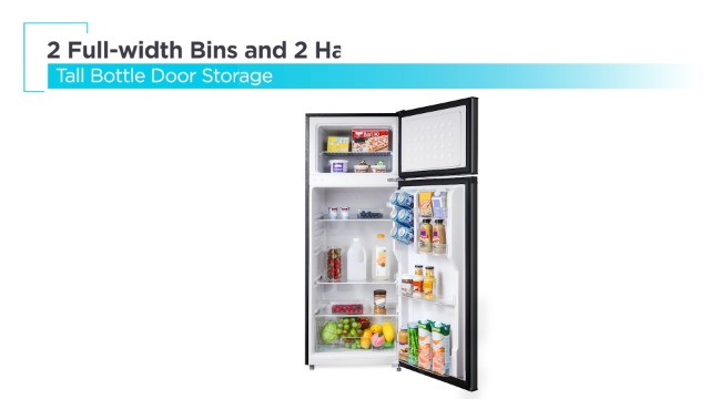 Image of BLACK+DECKER 7.7 Cu. Ft. Top Mount Refrigerator with Freezer, 2 Door Fridge with Top Freezer and Mechanical Temperature Control, For Homes and Apartments, BDA77LAB, Black
