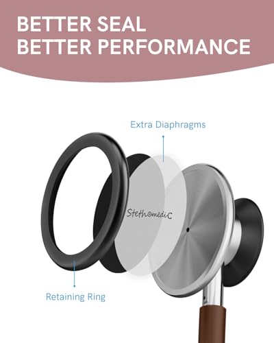Image of FriCARE Dual Head Stethoscope - Stethoscopes for Nurses, Medical Nursing Students, Paramedics /EMT /LVN /VNA Backup Estetoscopio, Chocolate Brown Tube, Stainless Steel Chestpiece