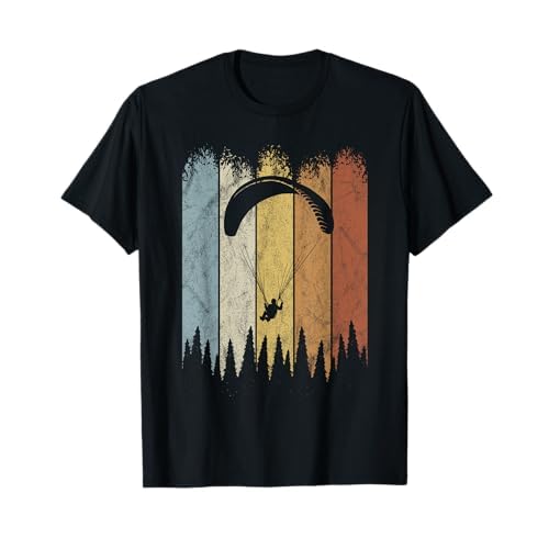 Retro Parapente Silueta Paracaidista Paracaidista Camiseta