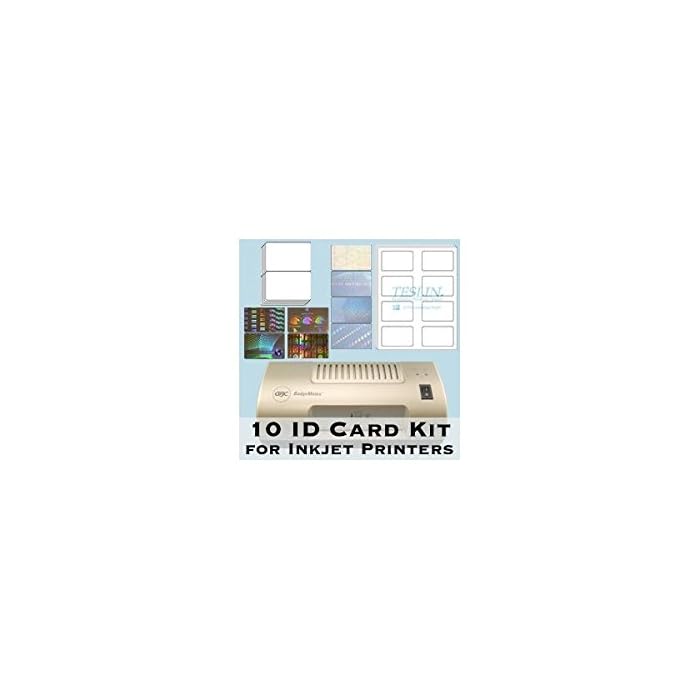 Buy 10 ID Card Kit Laminator, Inkjet Teslin, Butterfly Pouches, and