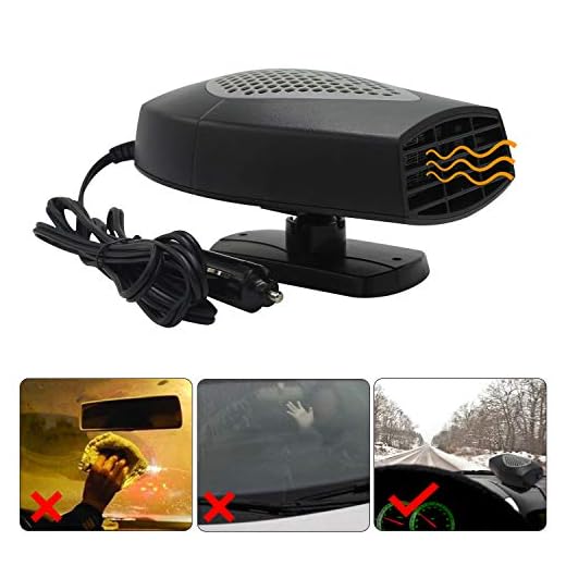 Windshield Car Heater - Portable Car Defroster Defogger 12V Truck Car Heat Cooling Fan 150W 3-Outlet Plug in Cigarette Lighter (12V Vehicle)