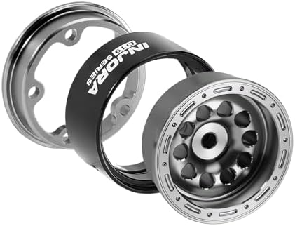 INJORA D19 0.7" Aluminum Beadlock Wheels for 1/30 SCX30, W7008 (Titanium) — view 2