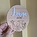 Custom Name Sign with Engraved Animals, Personalized Baby Announcements Sign, Nursery Room Decor, Jungle Theme (Design 2)