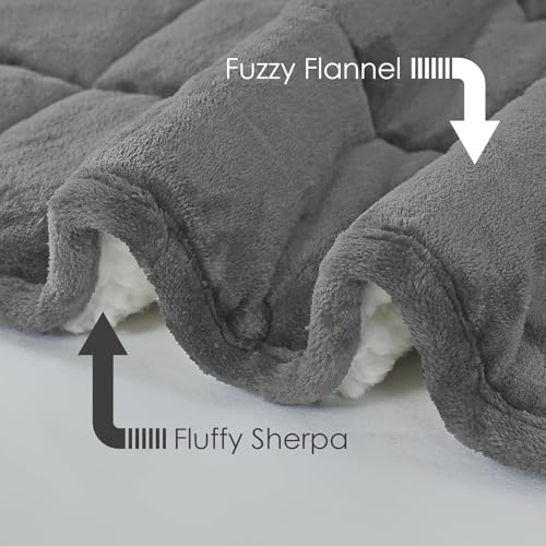 Image of yescool Weighted Blanket for Adults (15 lbs, 48 inch x 72 inch, Light Gray) Heavy Blanket for Sleeping Perfect for 140-160 lbs, Twin Size Breathable Blanket with Premium Glass Bead, Machine Washable