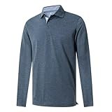 VEBOON Polo Shirts for Men Long Sleeve Performance Casual Collared Shirts Regular Fit Quick Dry