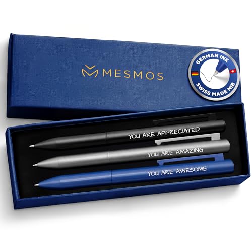 MESMOS Juego de 3 bolígrafos lujosos, regalos de agradecimiento para hombres, regalos de agradecimiento para profesores, bolígrafos de metal geniales, accesorios de escritorio para hombres, regalos de
