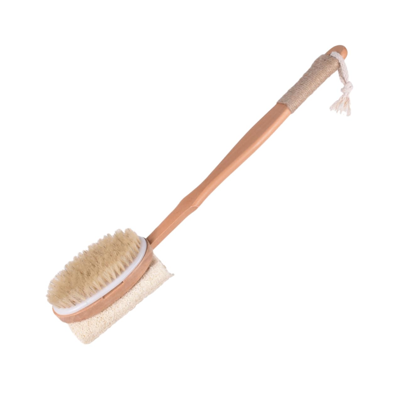 Healvian 2pezzi Spazzola Da Bagno Legno Con Manico Doppia Faccia Pennelli Naturali Per Massaggio e Esfoliazione Spugna Scrubber Antiscivolo Per Della e Benessere