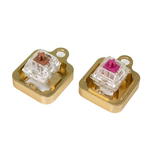 Aluminum Mechanical Switch Opener 2 Piece Set for Kailh and MX Type Switches by Flashquark (Square, Gold)