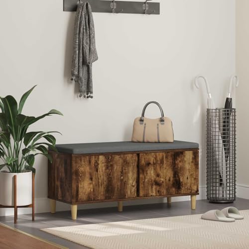 Banco de pasillo de 100 cm con asiento acolchado y puerta batiente 2