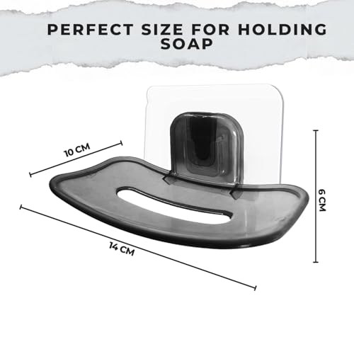 Image of Plastic Soap Holder for Bathroom | Soap Dish | Soap Holder for Shower Bathroom | Soap Case for Kitchen | Soap Stand for Bathroom Wall | Bathroom Accessories (Pack of 2, PS Soap Dish Black)