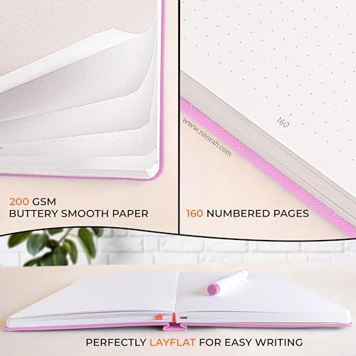 Image of NEORAH - B5 - ART JOURNAL |200Gsm Dotgrid Notebook |160 Pages(25.0 x 17.5 cm)| Lay Flat |Hard Cover Bullet - Journal | 3 Bookmarks |Elastic Closure| Inner Back Pocket | Ideal- Art,Planning (LAVENDER)