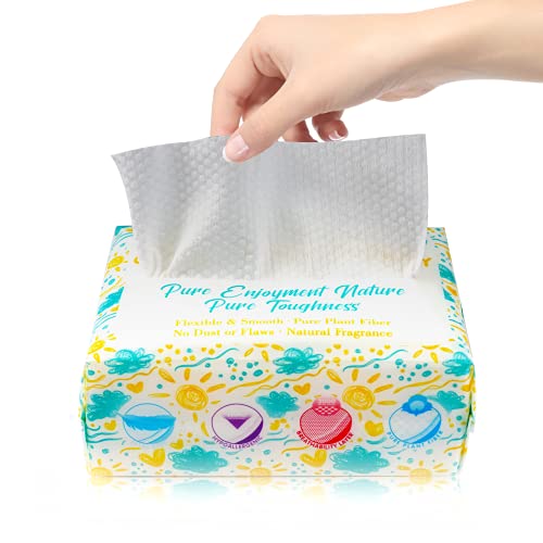 Baby Dry Wipes,Disposable Cotton Face Towels,50 Pcs/Pack Soft Facial Tissues for Sensitive Skin,Makeup Remover Cotton Face Pads and Home Cleaning.