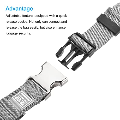 Image of MECCANIXITY Luggage Strap, Jacket Gripper Holder Suitcase Belt Carry Clip for Backpack Travel Accessory, Gray Pack of 2