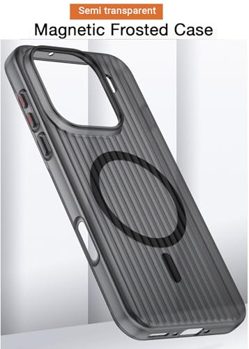 Image of Kapa Wave Magnetic Frosted Grip Back Cover for Oppo Find X9 Pro | [MagSafe Compatible] Wireless Charging, Slim, Metal Buttons Matte Finish Back Case (Grey)