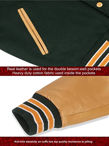 Image of Brutul Bee Original Leather Varsity Letterman Jackets Wool & Leather Original American Style Varsity Jackets