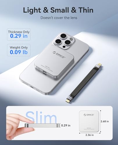 Image of ORICO 1TB Magnetic External SSD, Aluminum Alloy, Up to 2000MB /s, 4K 120Hz ProRes HDR Record and Store, External Solid State Drive, Compatible with iPhone 17 16 Pro Max, Tablet, Computer - K20MINI