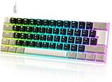 UrChoiceLtd MK21 Clavier de Jeu, 60% Clavier Mécanique Filaire, 61 Touches Compact Layout...