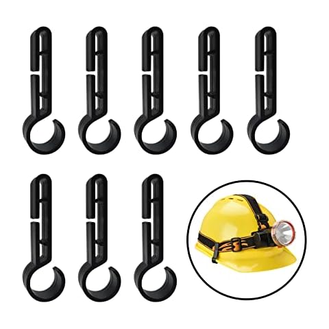 8pcs Non-slip Helmet Clip Helmet Hook Hardhat Headlamp Clips Hard Hat Headlamp Saver for Running Camping Fishing Cycling Hiking Construction Cover