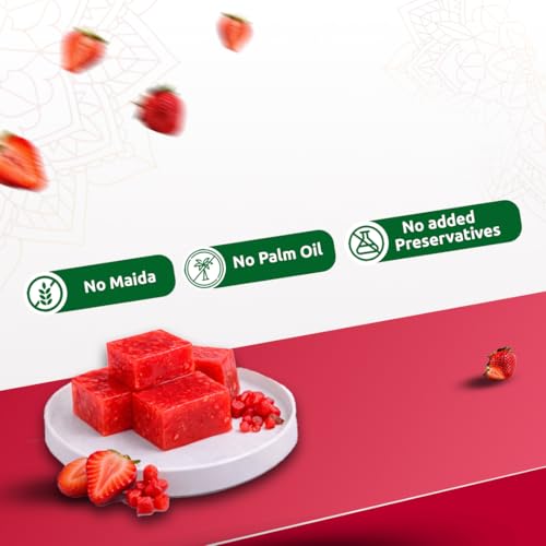 Image of Fulva Strawberry Halwa 200g, Authentic Kozhikoden Halwas, Traditional Kerala Sweet, Soft Chewy Soft Sweet Indian Dessert, Kerala Halwa, Gourmet Festival & Gifting Packed Mithai